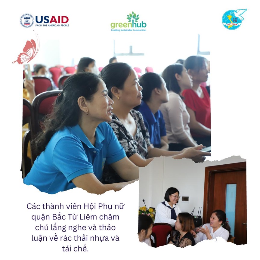 Hội phụ nữ quận Bắc Từ Liêm chung tay tái chế rác thải nhựa