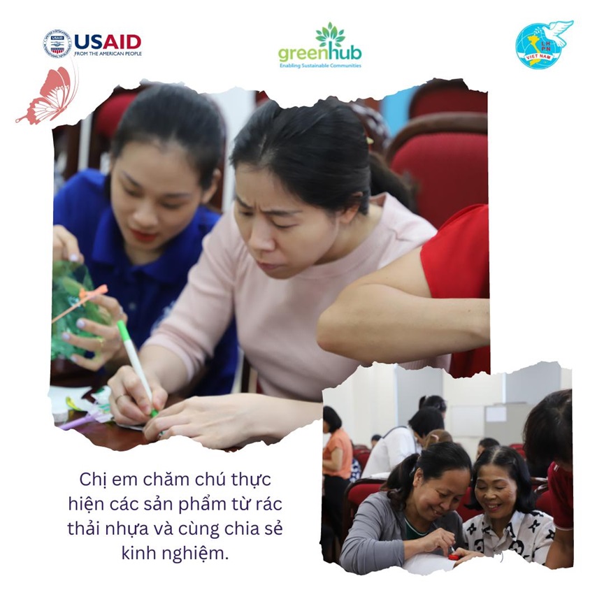 Hội phụ nữ quận Bắc Từ Liêm chung tay tái chế rác thải nhựa