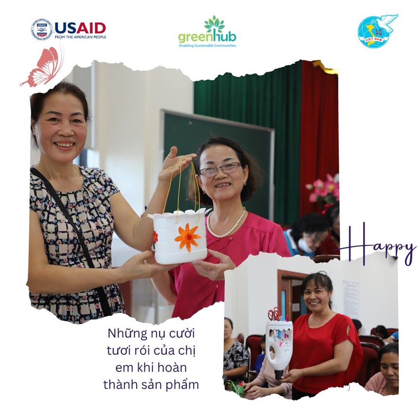 Hội phụ nữ quận Bắc Từ Liêm chung tay tái chế rác thải nhựa