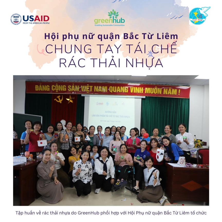 Hội phụ nữ quận Bắc Từ Liêm chung tay tái chế rác thải nhựa