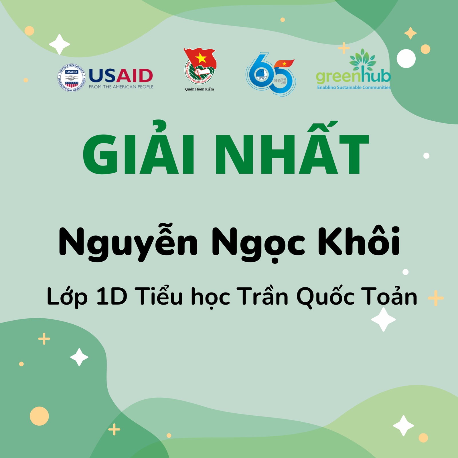 Kết quả cuộc thi Tiktok "Thanh thiếu nhi Hoàn Kiếm chung tay giảm thiểu rác thải nhựa vì một hành tinh xanh"