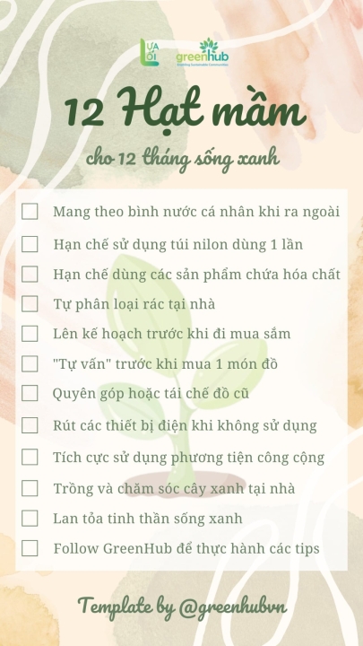 12 hạt mầm - Cho 12 tháng sống xanh