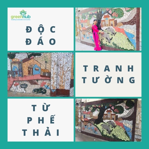 Độc đáo tranh tường từ phế liệu