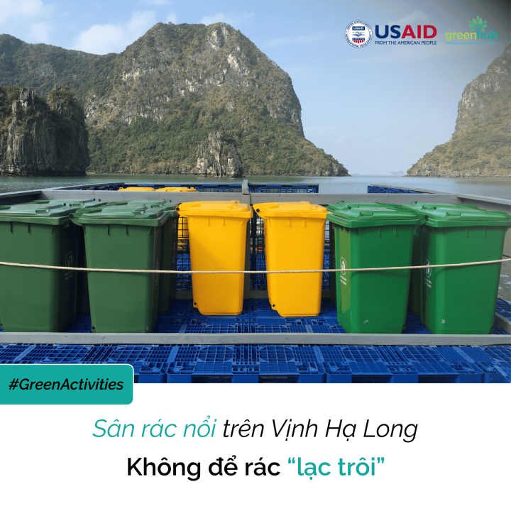 Sân rác nổi trên Vịnh Hạ Long - Không để rác 