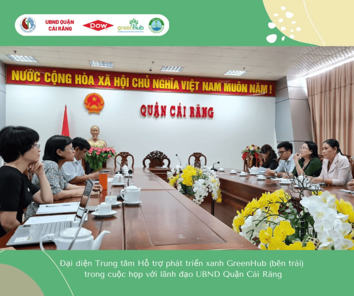 Greenhub and Cai Rang district leaders and officials in Can Tho city cooperate to achieve the goal of the project “For a zero waste Mekong river”