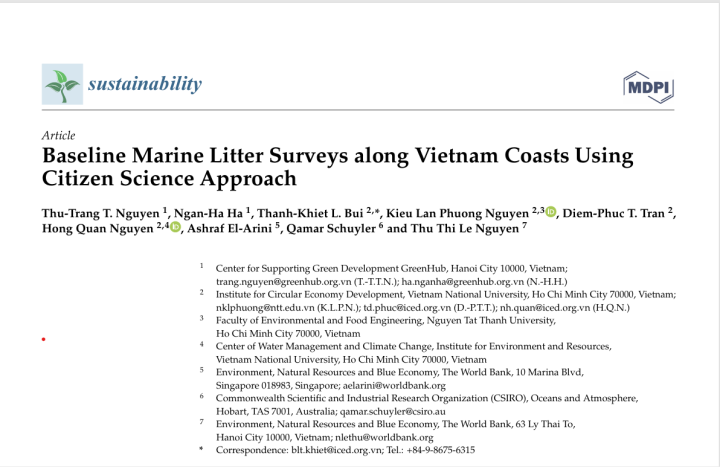 Baseline Marine Litter Surveys Along Vietnam Coasts Using Citizen Science Approach